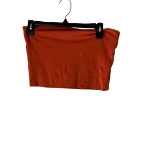 Rust Orange Strapless Tube Top Small Essentials Stretchy Y2K Basic‎